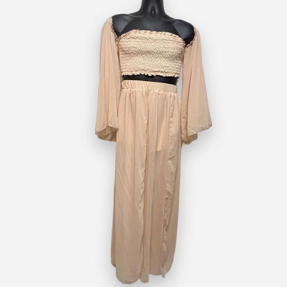 Shein Women's Cream and Pink Dress